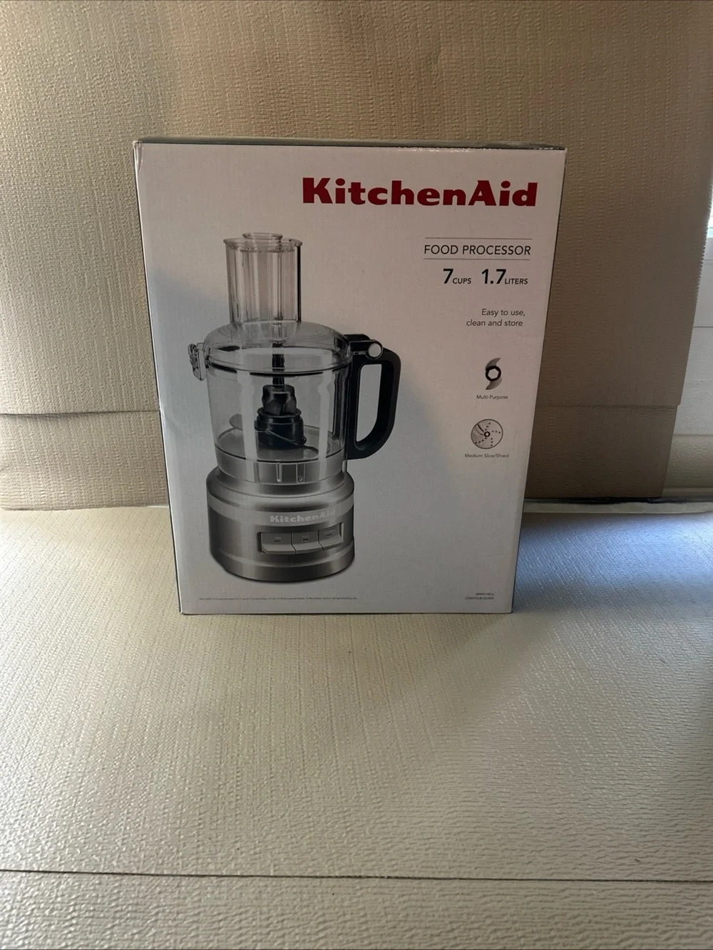 KitchenAid Silver and Black 7-Cup Food Processor - Boxed